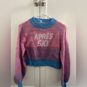 Misguided APRES SKI cropped sweater